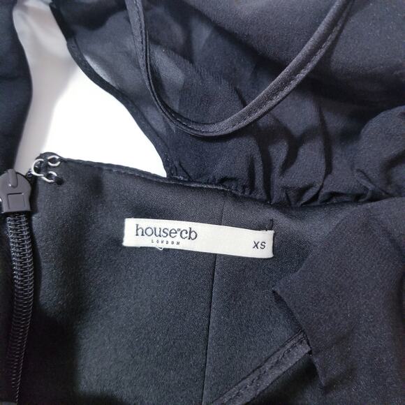 House of CB Gianna Corset Silk Long Sleeves Mini Dress Cocktail Party Date Night - Picture 5 of 14